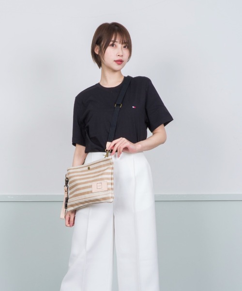 WAKO ブラウン ストライプ ショルダーバッグ GUAPA ショルダーバッグ バッグ 「GUAPA」サコッシュ クラッチ