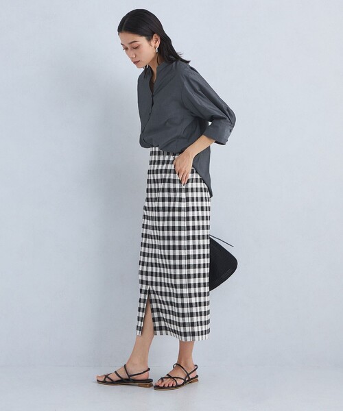 green label relaxing キチントボトムス スリム スカート green label relaxing スカート 「size SHORTあり」キチント
