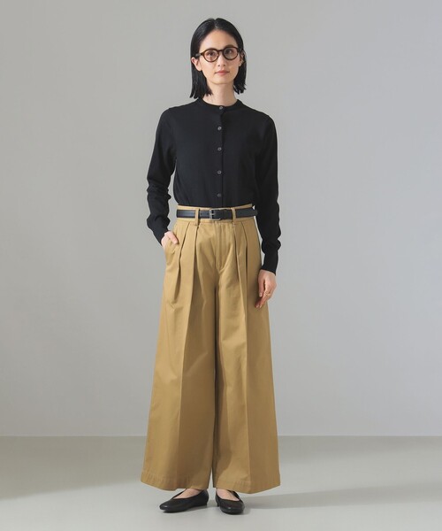 カーディガン シルク クルーネックカーディガン レディース Demi-Luxe BEAMS カーディガン シルク クルーネック