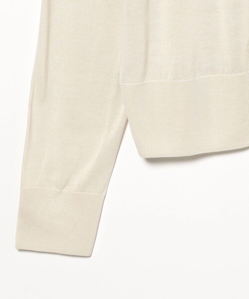 カーディガン シルク クルーネック カーディガン「手洗い可」 レディース Demi-Luxe BEAMS カーディガン シルク クルーネック