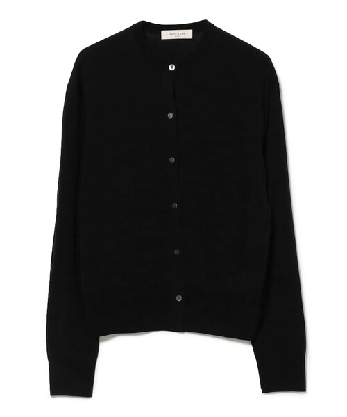 カーディガン シルク クルーネック カーディガン「手洗い可」 レディース Demi-Luxe BEAMS カーディガン シルク クルーネック