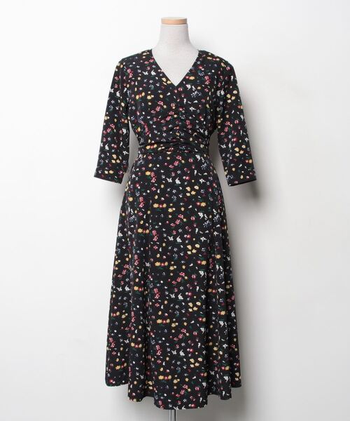 THE SHINZONE 「THE SHINZONE」 7分袖ワンピース 34 ブラック  