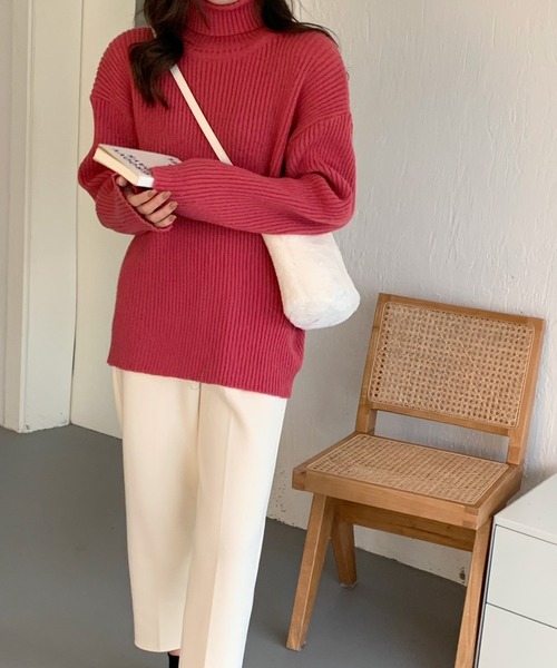 「ABITOKYO」 タートルネックニット FREE グレー レディース_画像4