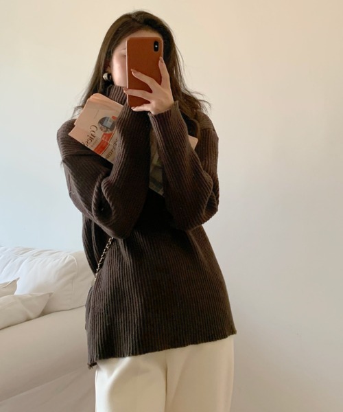 「ABITOKYO」 タートルネックニット FREE グレー レディース_画像8