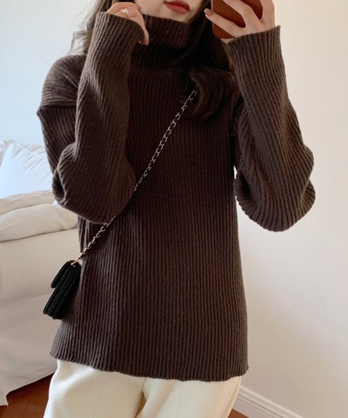 「ABITOKYO」 タートルネックニット FREE グレー レディース_画像9