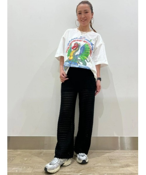 GAP パンツ コットン100% クロシェ アンクルパンツ レディース