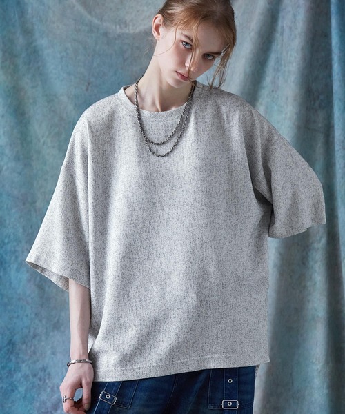 小物 T SERACE tシャツ 「SERACE」Loose silhouette side zip tweed