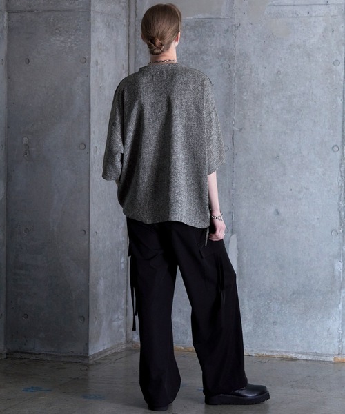 tシャツ 「SERACE」Loose silhouette side zip tweed short sleeve t-shirt / ルーズシルエッ | SERACE | 16