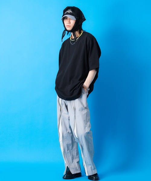 ワイドパンツ パンツ a.p.o.v. フロントダブルジップツートーン