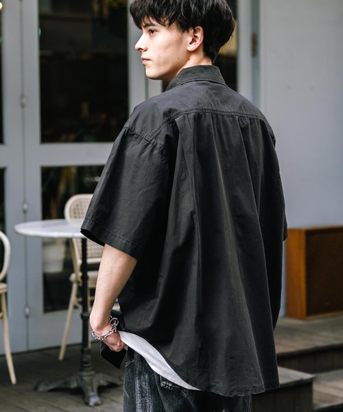 アーツ&サイエンス 　美品　キーネックオーバーサイズブロードシャツ 　日本製 日本製》総柄ジャガードシャツ(ブラウス・シャツ) | MICHEL KLEIN