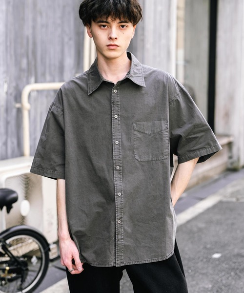 C.P. COMPANY グレー ピグメントダイ シャツ XLサイズ C.P. Company Men's Quarter Zip Overshirt in Titanium C.P.