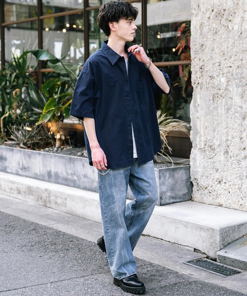 C.P. COMPANY グレー ピグメントダイ シャツ XLサイズ C.P. Company Men's Quarter Zip Overshirt in Titanium C.P.