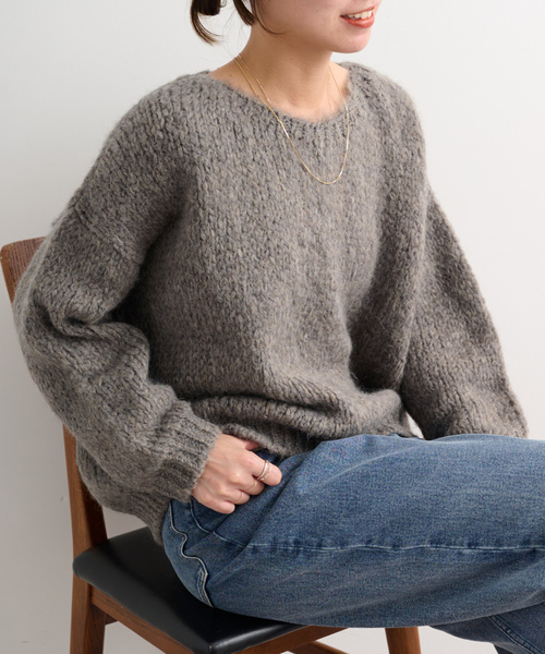 TRICOTS JEAN MARC 長袖ニット FREE ブルー レディース : ZOZOTOWN