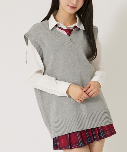 WEGO ベスト ジレ WEGO/「25年春夏新作」無地ニットベスト