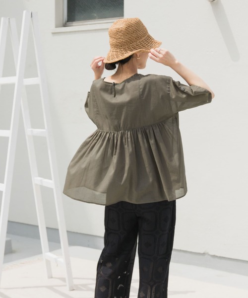 ブラウス シャツ ボイルピンタックブラウス レディース green label relaxing ブラウス シャツ 「size SHORTあり