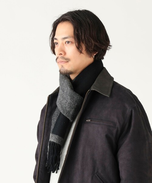 B:MING by BEAMS ビームス カシミヤ ソリッドマフラー ブラック BEAMS+（ビームスプラス） マフラー BEAMS PLUS / カシミヤ ソリッド