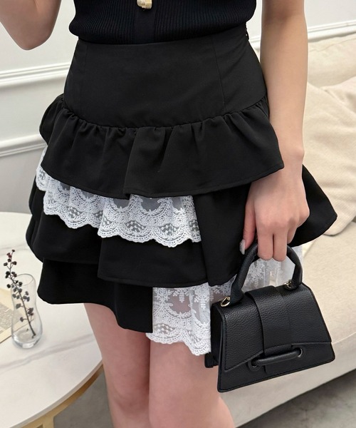 ROYAL PARTY（ロイヤルパーティー） スカート レースレイヤード