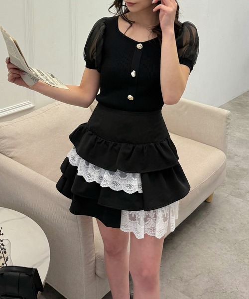 ROYAL PARTY（ロイヤルパーティー） スカート レースレイヤード