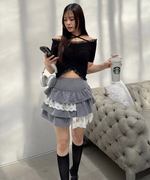 ROYAL PARTY（ロイヤルパーティー） スカート レースレイヤード