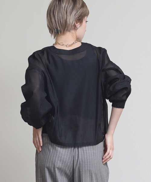 ブラウス シャツ シアーＶネックボタンブラウス レディース The rejoice ブラウス シャツ シアーVネックボタンブラウス