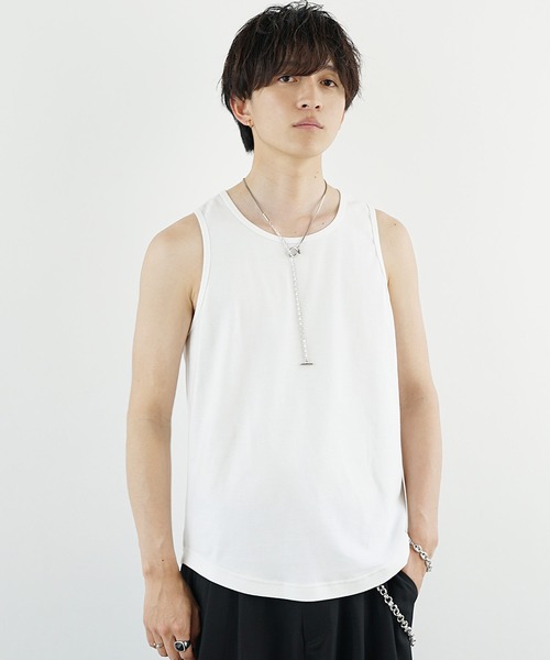 コットン M ホワイト メンズ その他トップス