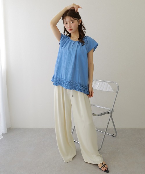 ブラウス シャツ cotton frill hem blouse /コットン 裾フリル 
