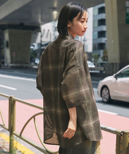 alude 完売品グラデーションチェックシャツ Alfred Alex】グラデーションチェックシャツ（シャツ/ブラウス