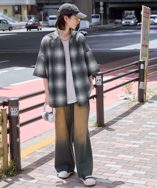 1点物　希少デザイン　グラデーション模様　長袖シャツ　メッシュ　シースルー Amazon.co.jp: メンズ メッシュ シースルー フラワー レース