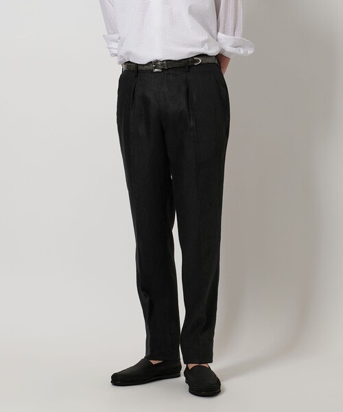 UNITED ARROWS パンツ リネンツイル リラックステーパード