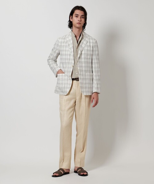 UNITED ARROWS パンツ リネンツイル リラックステーパード