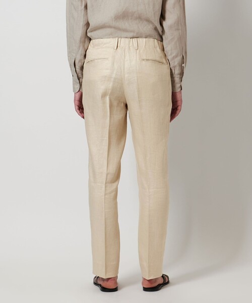 UNITED ARROWS ツイル テーパード パンツ　ライム　34 トップグレー スリムテーパード サイドシャーリング イージー