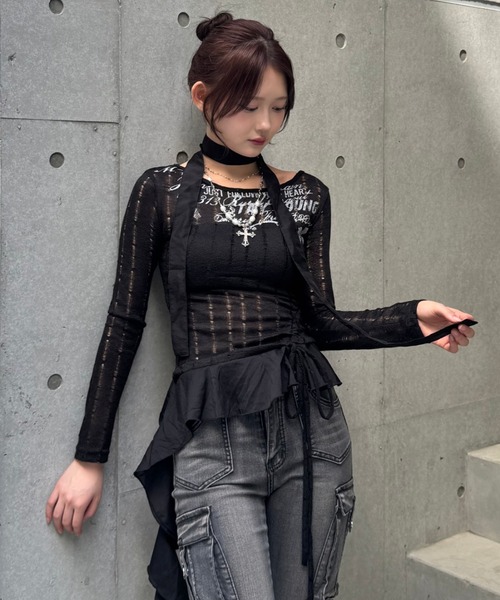 ニット セーター vintage design frill knit レディース メンズ