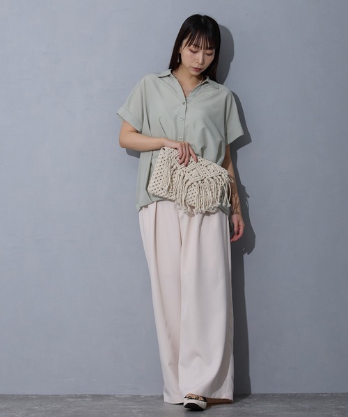 【新品未使用タグ付】Tostalgic clothing 半袖ブラウス ホワイト NICOLE white（ニコルホワイト） ブラウス シャツ 半袖 裾タック