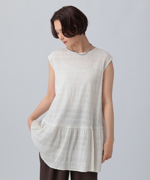 美品　ADORE LEPHIL ホワイト 半袖チュニック Fサイズ Amazon.co.jp: チュニック 半袖 夏 半袖シャツ 7分袖 シャツ