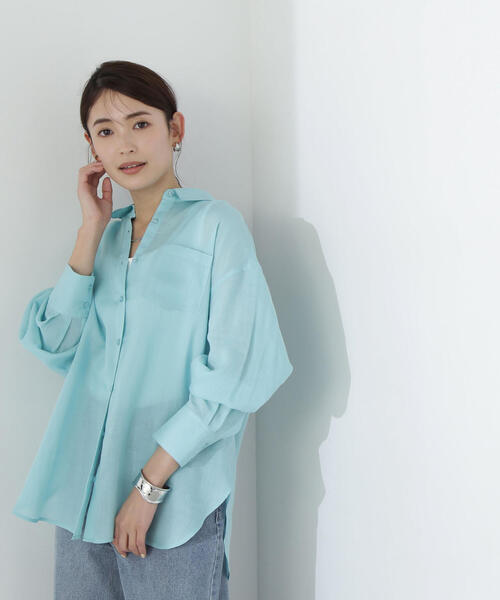 「NATURAL BEAUTY BASIC」 長袖シャツ FREE ブルー レディース