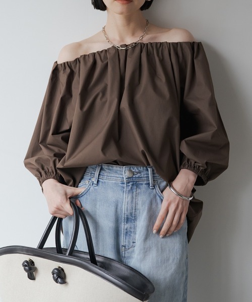 「LOUNGEDRESS」 7分袖ブラウス FREE ブラウン レディース