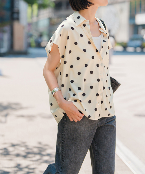 Spick＆Span ブラウス シャツ 「WEB限定3追加」ドットフレンチ