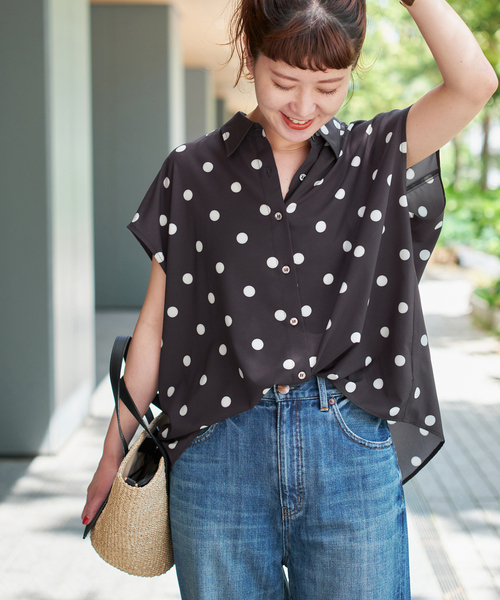 Spick＆Span ブラウス シャツ 「WEB限定3追加」ドットフレンチ