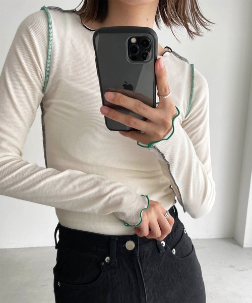 「CANAL JEAN」 長袖カットソー 38 グリーン レディース