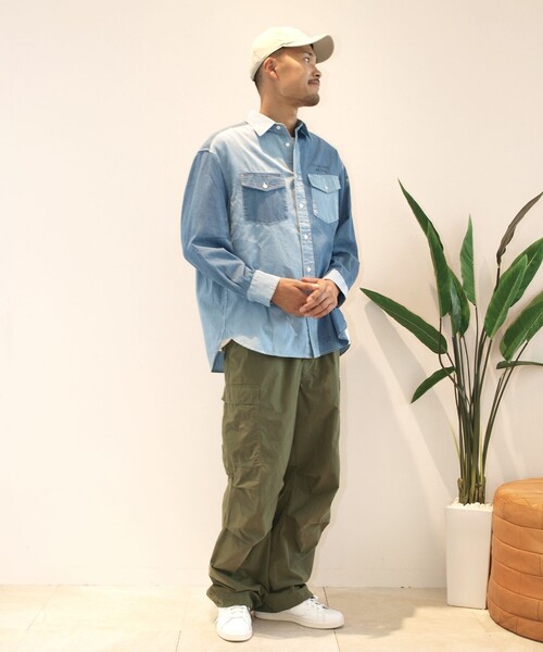 J.PRESS YORK STREET シャツ 「UNISEX」クレイジーパターン デニム