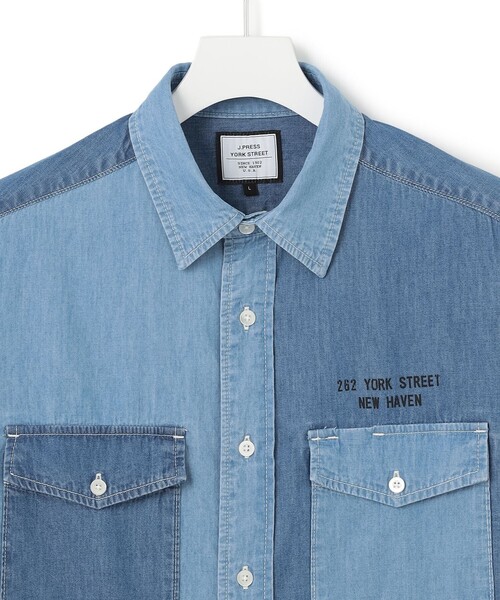 J.PRESS YORK STREET シャツ 「UNISEX」クレイジーパターン デニム