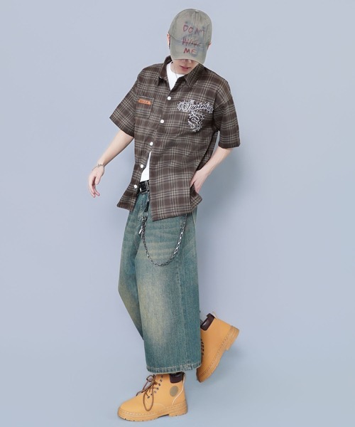 Spinns ハーフパンツジーンズ Stretch Denim Slimハーフパンツ