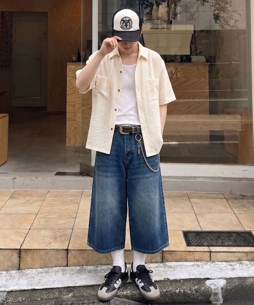 Spinns ハーフパンツジーンズ Stretch Denim Slimハーフパンツ
