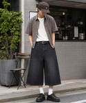 ワイドパンツ ハーフパンツ ジーンズ 短パン ...の詳細画像3