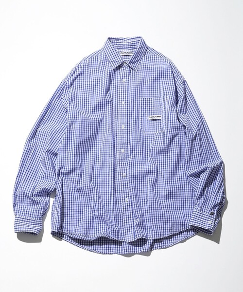 「CAHLUMN」 長袖シャツ LARGE ネイビー メンズ_画像3