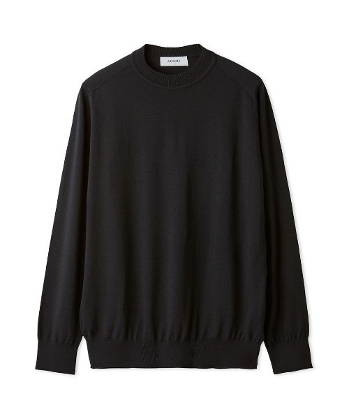 AOURE アウール ウールクルーネックニット ブラック メンズ サイズM AOURE（アウール） セーター ニット FIORE クルーネック メンズ