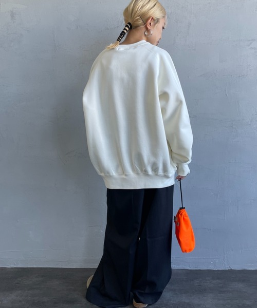 【美品】ジムフレックス　パフスリーブ スウェット トレーナー GYMPHLEX tシャツ Gymphlex/ジムフレックス パフスリーブクルー