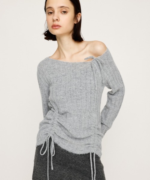 SLY（スライ） ニット セーター 「限定カラーあり」GATHER RIBBON KNIT
