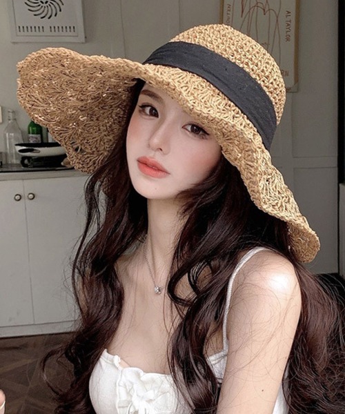 「Riff」 ストローハット FREE ブラウン レディース_画像3