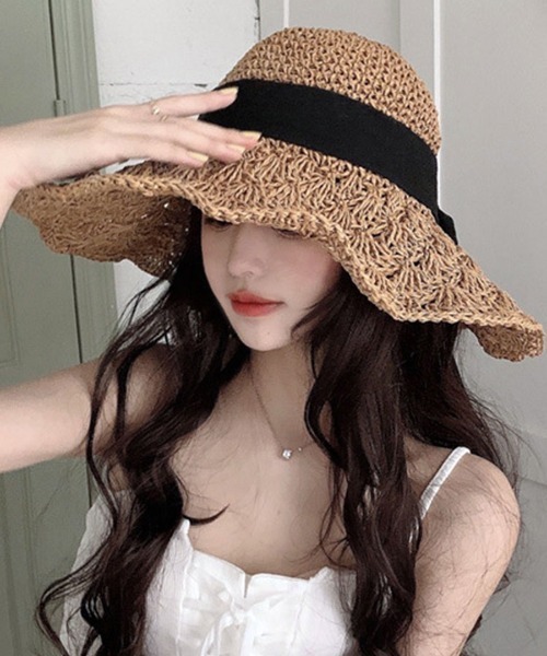 「Riff」 ストローハット FREE ブラウン レディース_画像4